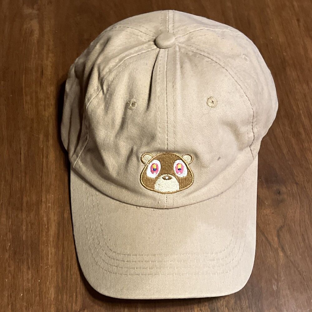 Beige Kanye West Graduation Bear Hat Ye Dad Hip Hop Baseball Cap Adjustable